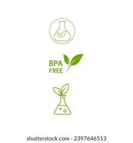 BPA bisphenol A and phthalates free flat badge vector icon for non toxic plastic. Bpa free badge, logo, icon. Flat vector illustration on white background. non toxic sign