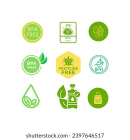 BPA bisphenol A and phthalates free flat badge vector icon for non toxic plastic. Bpa free badge, logo, icon. Flat vector illustration on white background. non toxic sign