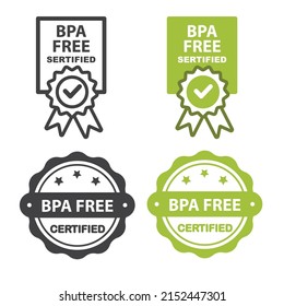 BPA bisphenol A and phthalates free, vector, icon for non toxic plastic.