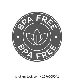 BPA free. 100% Biodegradable and compostable icon. Round green and black symbol.