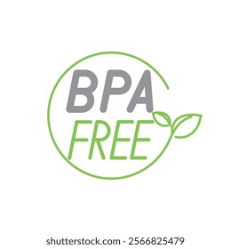 BPA free badge icon isolated on white background. BPA bisphenol A and phthalates free badge icon for non toxic plastic. Vector illustration.