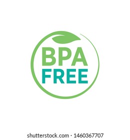 Bpa free badge, logo, icon. Flat vector illustration on white background. BPA bisphenol A and phthalates free flat badge vector icon for non toxic plastic