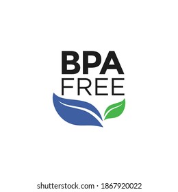 Bpa free badge, logo, icon. Flat vector illustration on white background. BPA bisphenol A and phthalates free flat badge vector icon for non toxic plastic