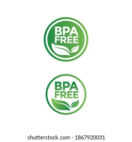 Bpa free badge, logo, icon. Flat vector illustration on white background. BPA bisphenol A and phthalates free flat badge vector icon for non toxic plastic