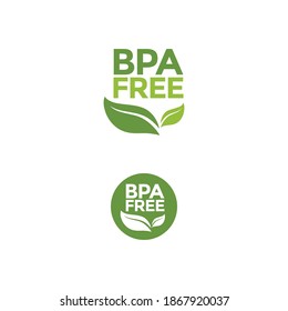 Bpa free badge, logo, icon. Flat vector illustration on white background. BPA bisphenol A and phthalates free flat badge vector icon for non toxic plastic