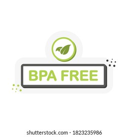 Bpa free banner on white background. Logo, icon, label, banner. Symbol illustration. Green tick symbol. Logo element. Vector illustration.