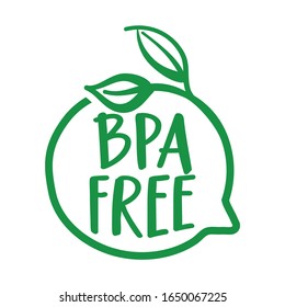 Bpa free - BPA bisphenol A and phthalates free flat badge vector icon for non toxic plastic Element for labels, stickers or icons, t-shirts or mugs. healthy food design. Go healthy.