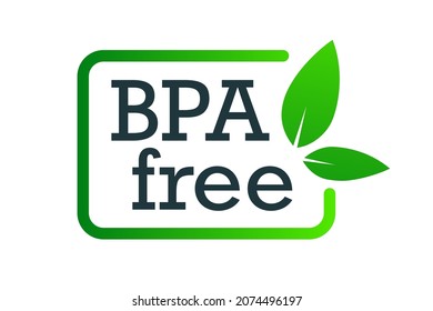 BPA free certificate label-no bisphenol A and no phthalates for safe food package stamp, check mark, non-toxic plastic, drinking water bottle, packaging plastic. Vector 10 eps