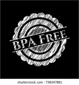 BPA Free chalk emblem written on a blackboard
