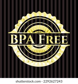 BPA Free golden badge or emblem. Vector Illustration. Detailed. 