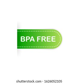 Bpa free green ribbon. vector illustration.