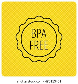 BPA free icon. Bisphenol plastic sign.