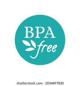 BPA FREE icon concept. Bisphenol A and phthalates free badge. Eco symbol for non toxic plastic.Vector illustration isolated