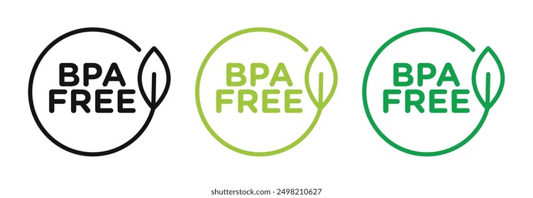 BPA free iconicon vector collection in outlined and solid style