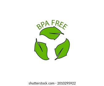 Bpa free, label, eco icon. Vector illustration. flat design.