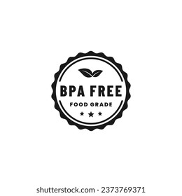 BPA Free label or BPA Free Logo Vector Isolated in Flat Style. Best BPA free label vector for product packaging design element. BPA Free logo for packaging design element.