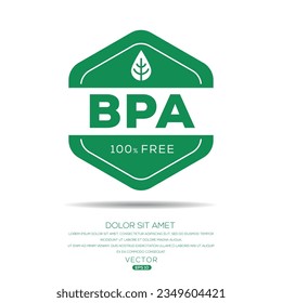 (Bpa free) label sign, vector illustration.