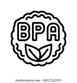 bpa free line icon vector. bpa free sign. isolated contour symbol black illustration