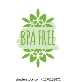 BPA free organic products stickers, Eco friendly template concept.
