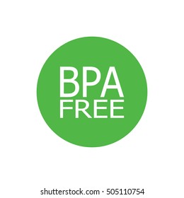 BPA free round symbol, green, vector illustration