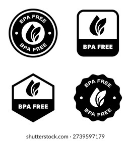 BPA free safe package - vector stickers.