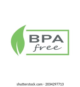 BPA Free stamp.  No plastic, friendly material, line icon concept. Vector illustration 