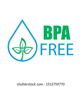 BPA Free Vector Green Check Mark Certified Icon. Safe Food Package Stamp, Healthy Sin BPA, Spanish Seal Stamp.