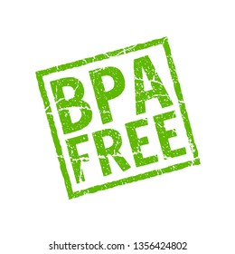 BPA free vector icon. Plastic free logo stamp toxic chemical bpa element eco safe icon.