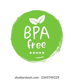 BPA free vector icon. Plastic free logo toxic chemical bpa element eco safe icon