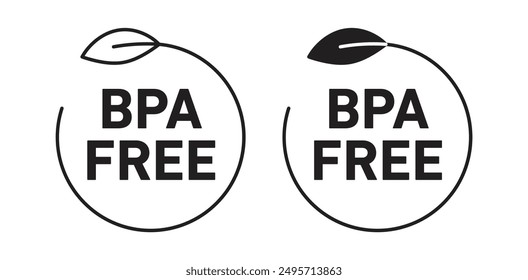 BPA free vector icon set in black color.