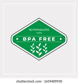 BPA Free. Vector logo template. Can be used for badge.