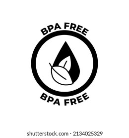 Bpa free,label icon  in black flat glyph, filled style isolated on white background