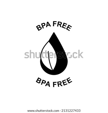 Bpa free,label icon  in black flat glyph, filled style isolated on white background
