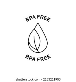 Bpa free,label icon in black line style icon, style isolated on white background