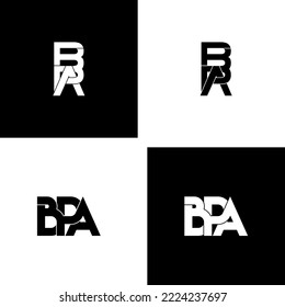 bpa lettering initial monogram logo design set
