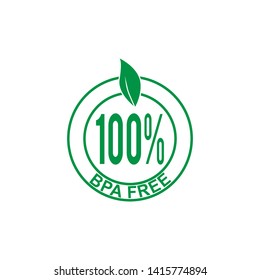 BPA  and phthalates free flat badge vector icon for non toxic plastic - Vector