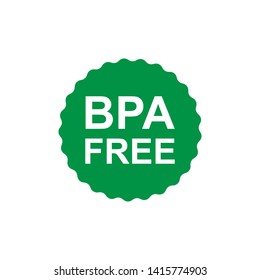 BPA  and phthalates free flat badge vector icon for non toxic plastic - Vector