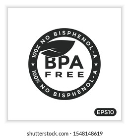 BPA-free icon (BISPHENOL-A), can be used for labels or symbols on plastic bottles