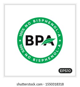 BPA-free icon (BISPHENOL-A), can be used for labels or symbols on plastic bottles