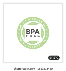 BPA-free icon (BISPHENOL-A), can be used for labels or symbols on plastic bottles