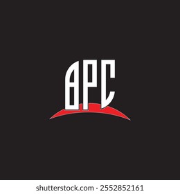BPC letter logo design with white background in illustrator, vector logo modern alphabet font