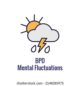 BPD - Borderline Personality Disorder icon showing mental illness concept