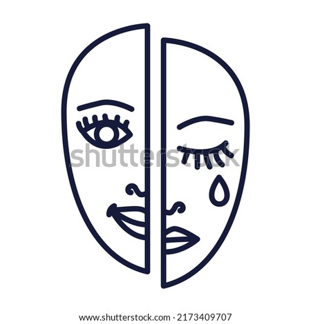 BPD - Borderline Personality Disorder icon showing mental illness concept