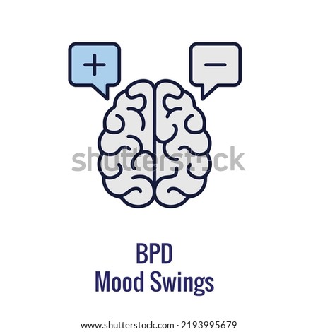 BPD - Borderline Personality Disorder icon showing mental illness concept
