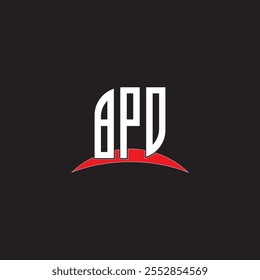 Projeto de logotipo de letra BPD com fundo branco no ilustrador, fonte do alfabeto moderno do logotipo vetorial