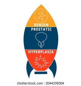 BPH - Signo de hiperplasia prostática benigna. antecedentes de concepto médico.  concepto de ilustración vectorial con palabras clave e iconos. ilustración con iconos para banner web, volante, aterrizaje 
