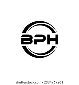 Diseño del logotipo de la letra BPH en la ilustración. Logo vector, diseños de caligrafía para logotipo, afiche, invitación, etc.