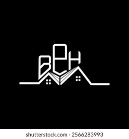 BPH Real State logo design, BPH simple and modern logo. BPH luxurious alphabet design  