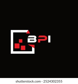 Logotipo de letra minimalista creativa de BPI. Diseño de logotipo de letra de alfabeto de iniciales de Vector único BPI
