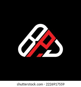 Logo de la letra BPJ diseño creativo con gráfico vectorial, logotipo BPJ simple y moderno en forma de triángulo redondo.